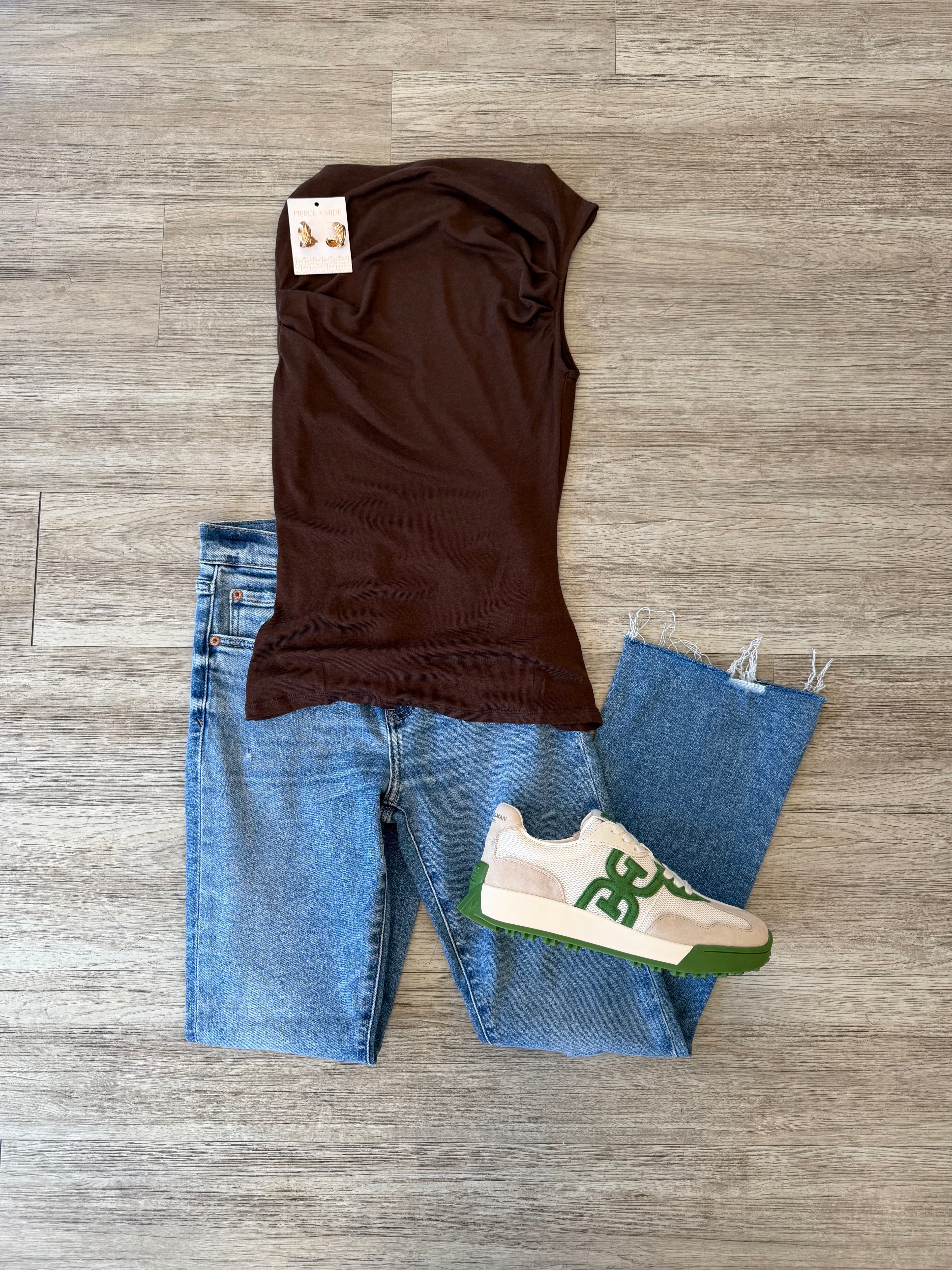 Lara Sleeveless Shirred Knit Top