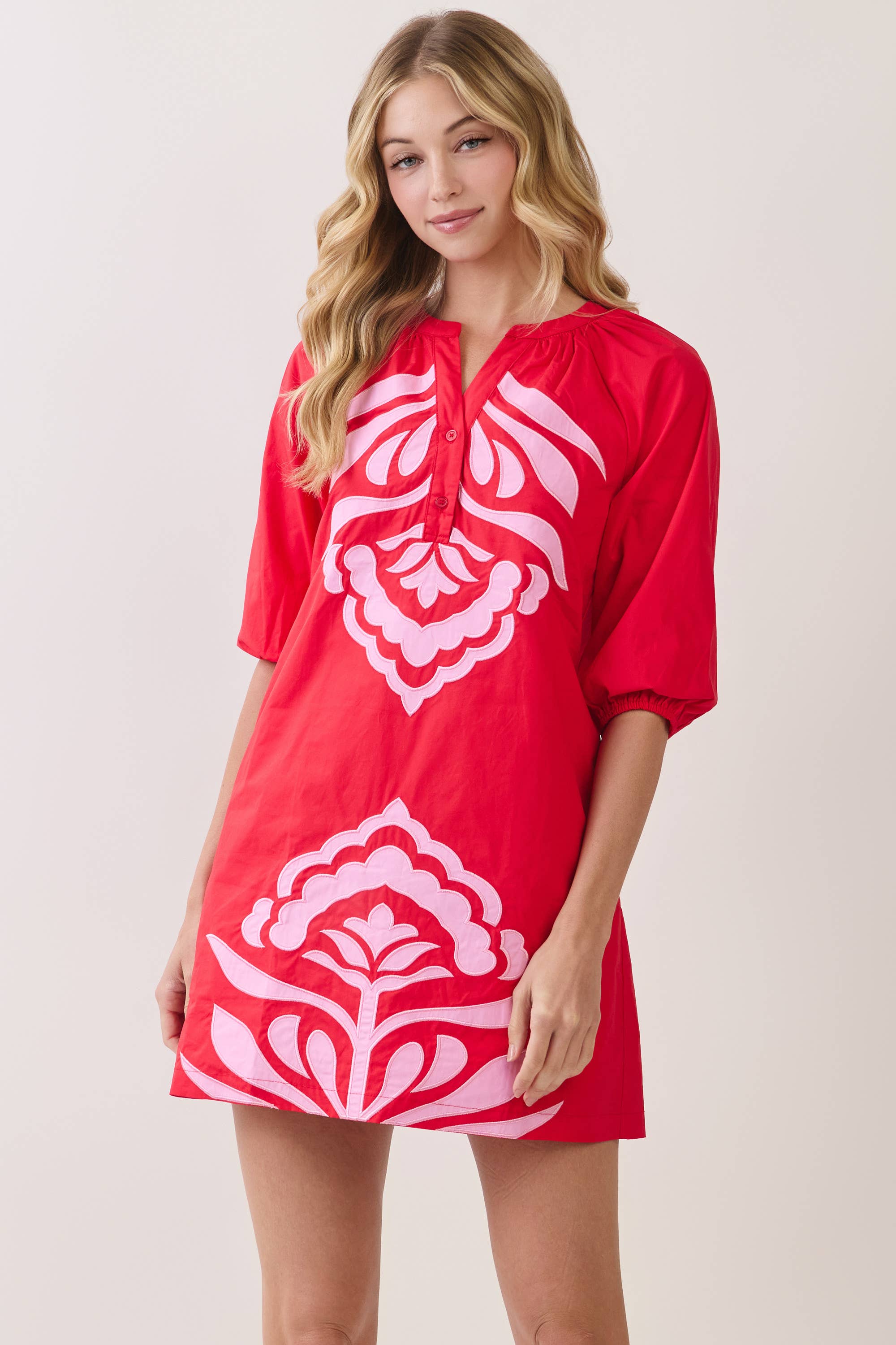 Betty Appliqué Shift Dress