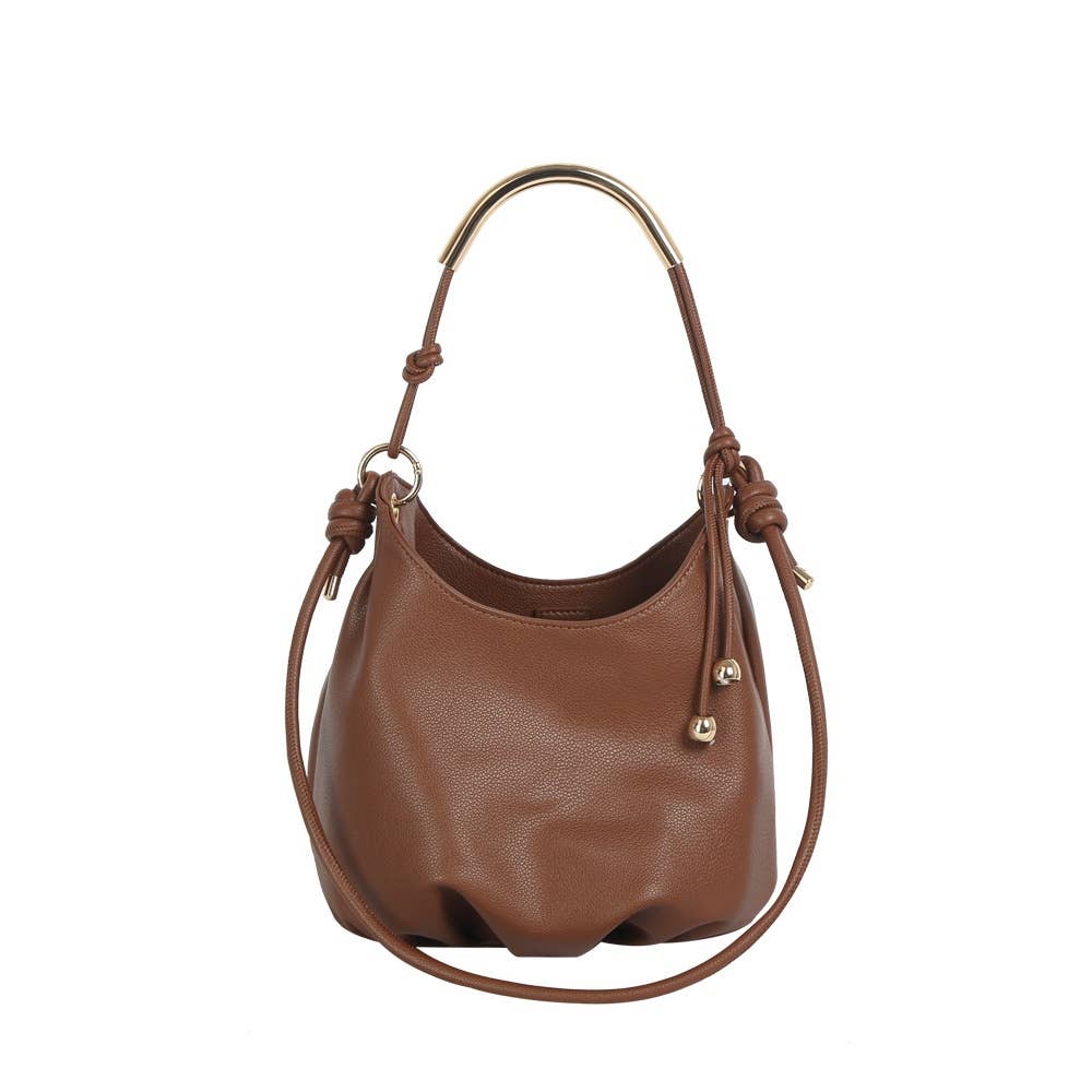 Kyle Curved Bar Handle Slouchy Bucket Bag