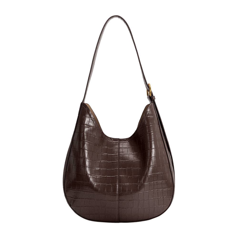 Stefanie Chocolate Recycled Vegan Leather Shoulder Bag
