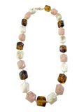 Flint Beaded Necklace - Pink/Tortoise