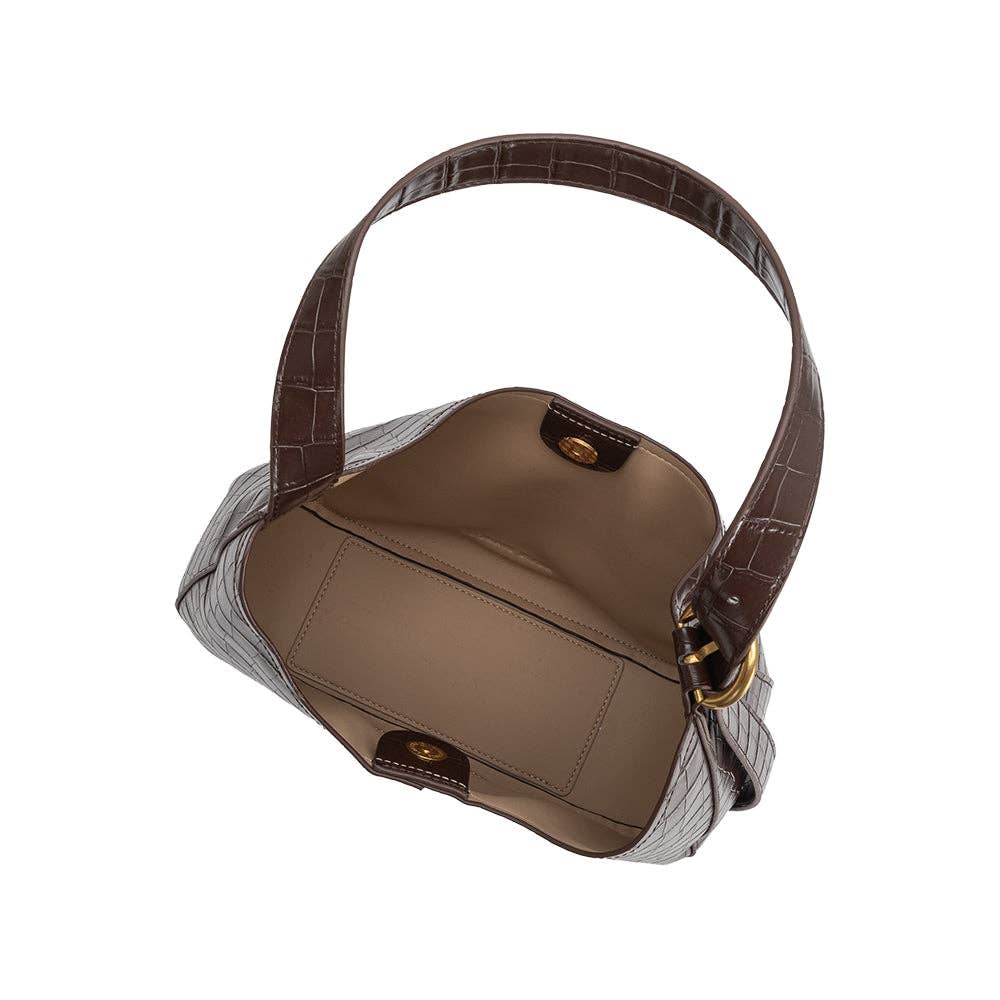 Stefanie Chocolate Recycled Vegan Leather Shoulder Bag