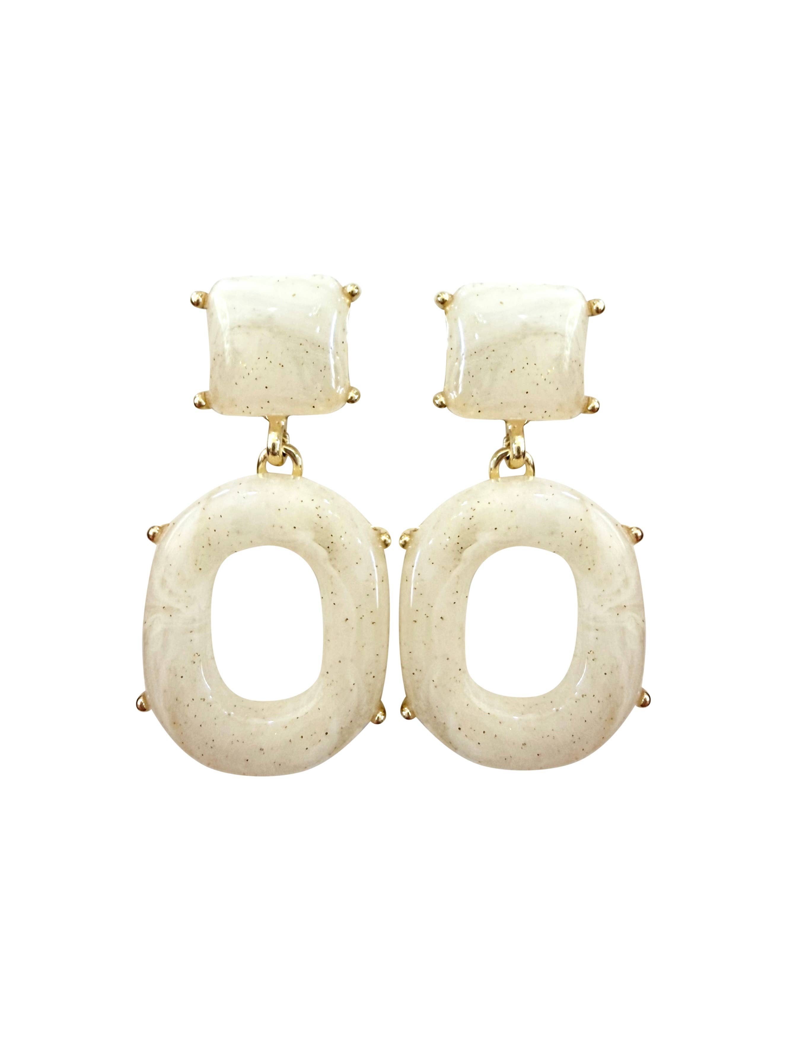 Hill Statement Earrings- Cream