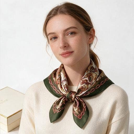324 Allie Chain Silk Scarf