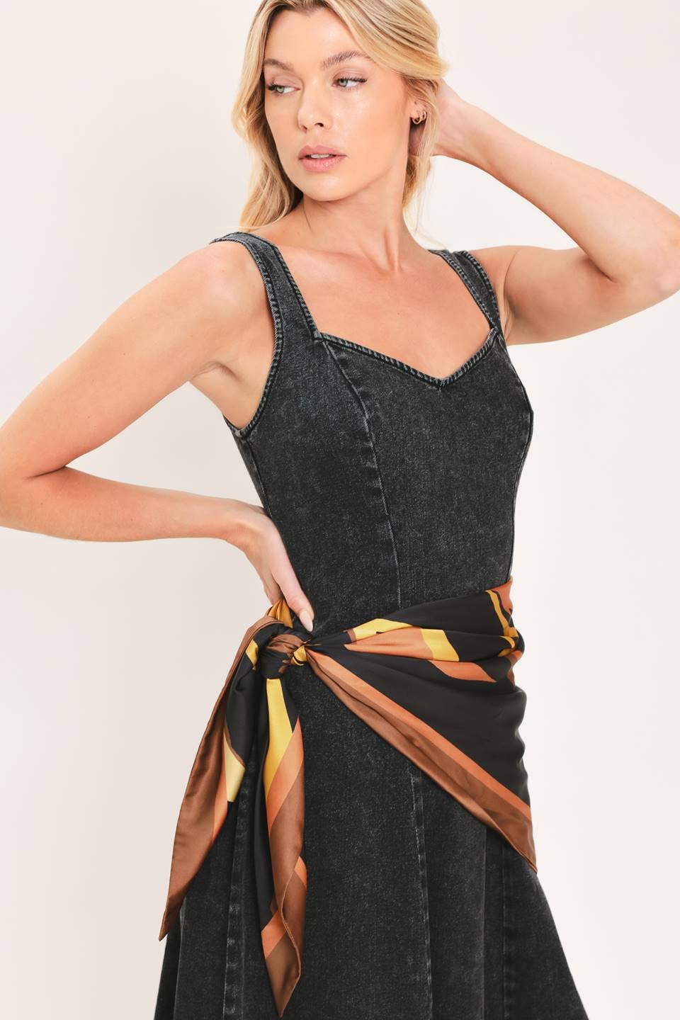 Graham Washed Denim Midi Dress