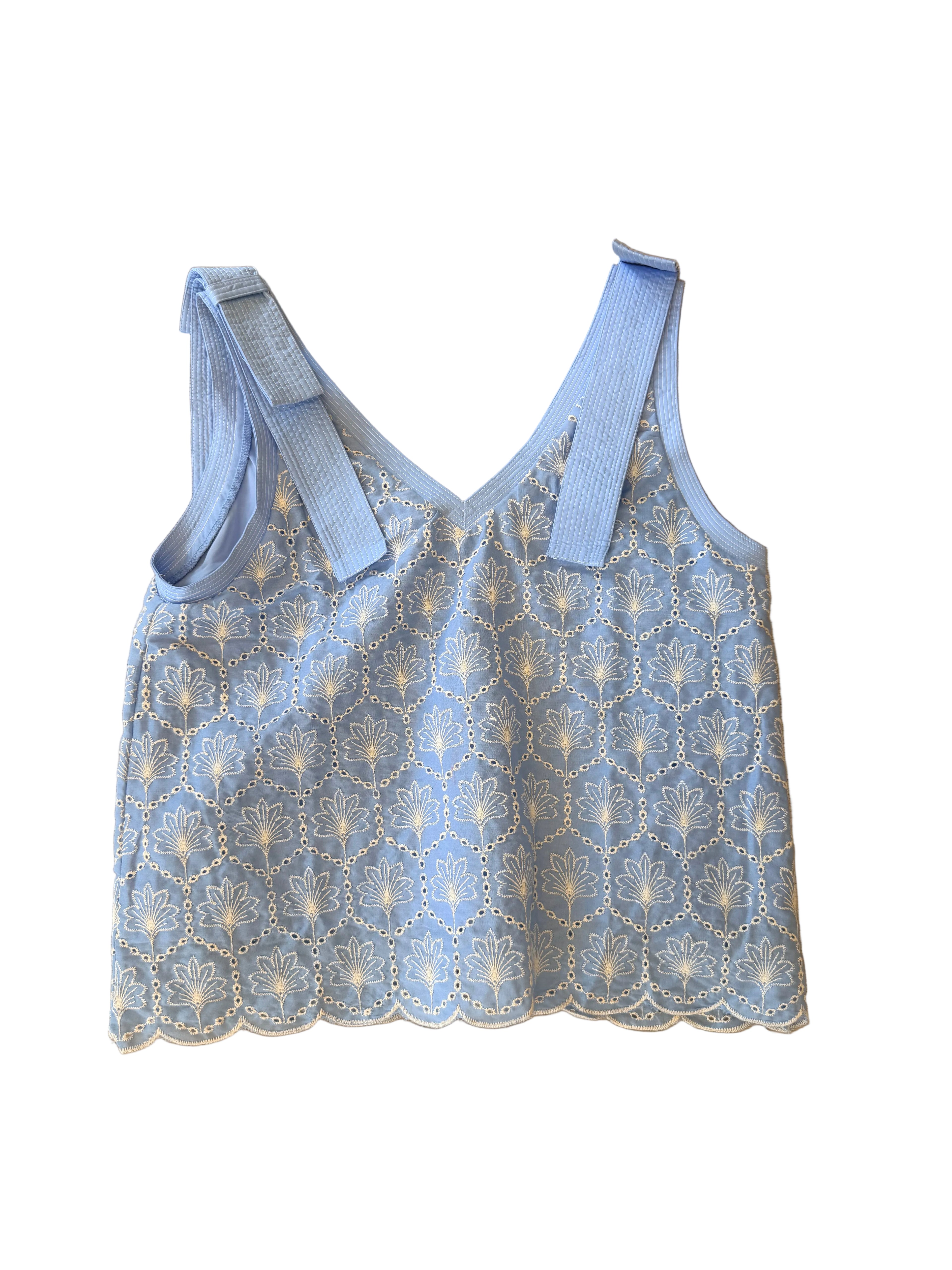 Mamie Eyelet Bow Strap Top