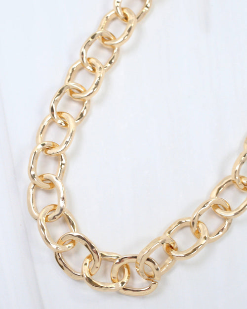 Bexley Oval Link Toggle Necklace Gold