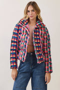 Multicolor Check Puffer Jacket