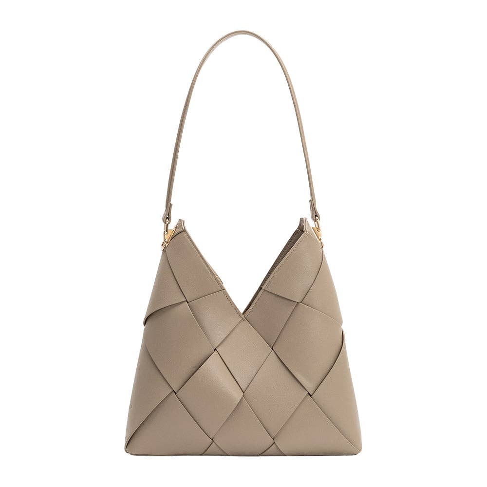 Phaedra Taupe Recycled Vegan Leather Shoulder