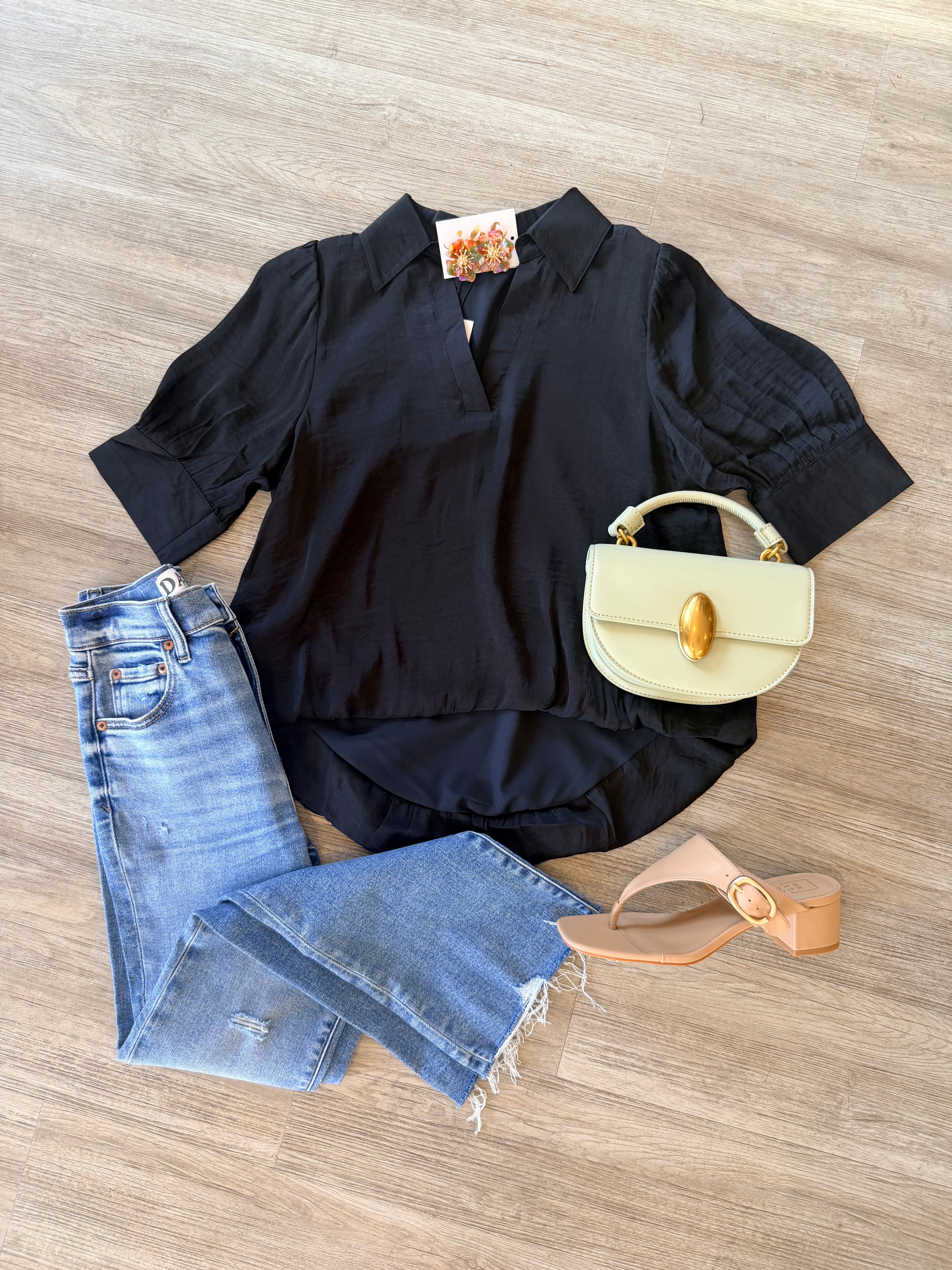 Midnight Muse Bubble Hem Top