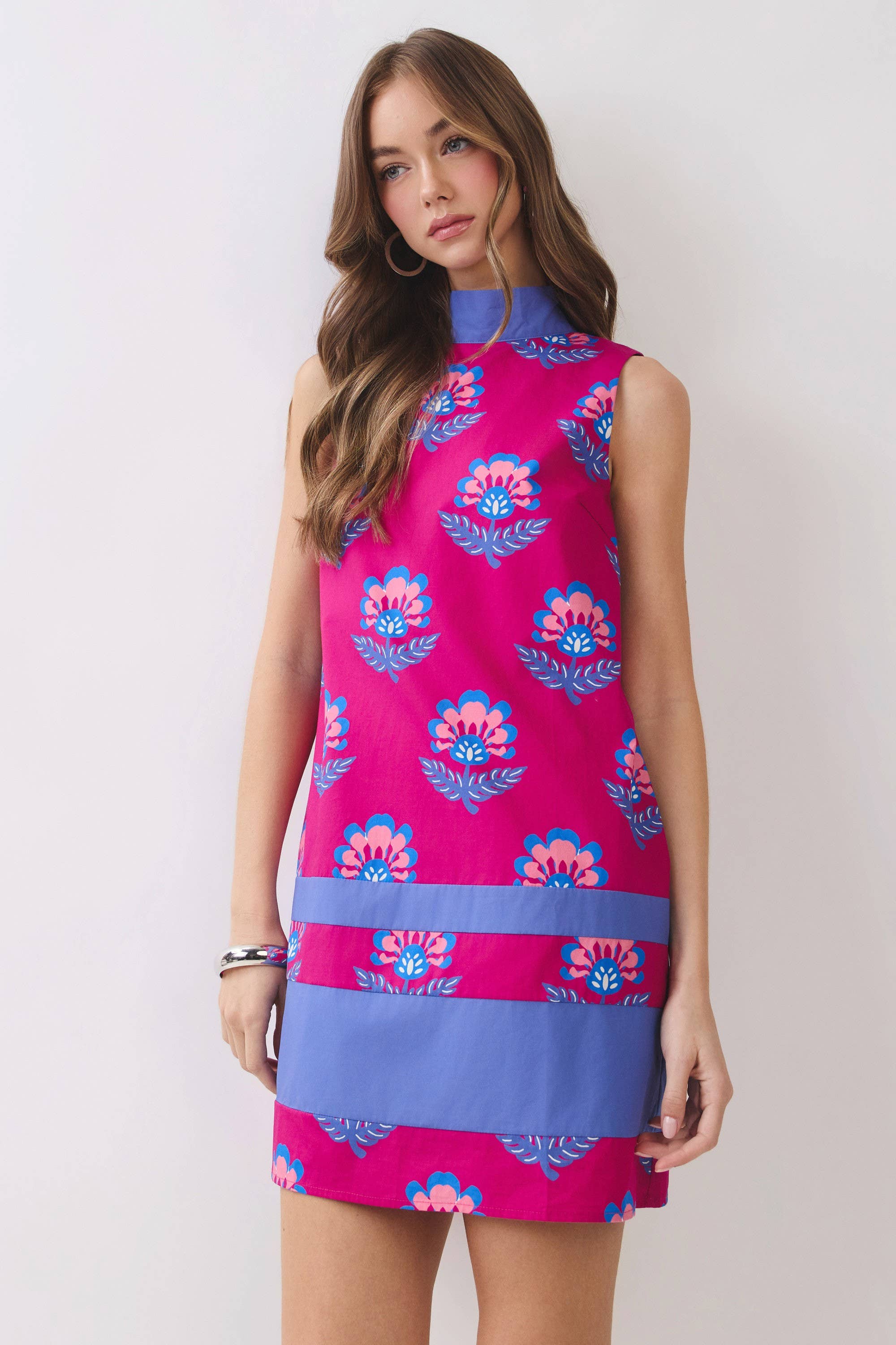 Mica Floral Print Bow Back Mini Dress