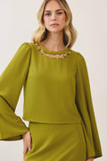 Tina Beaded Bell Sleeve Top