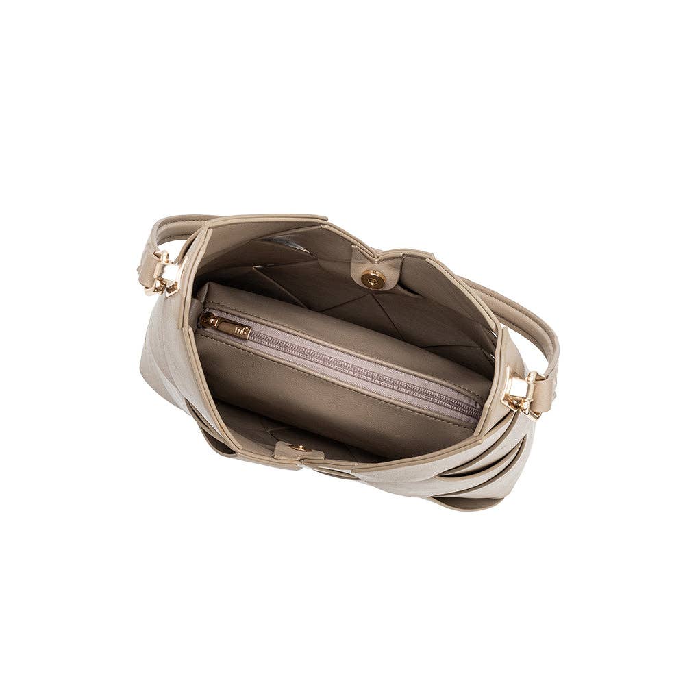 Phaedra Taupe Recycled Vegan Leather Shoulder