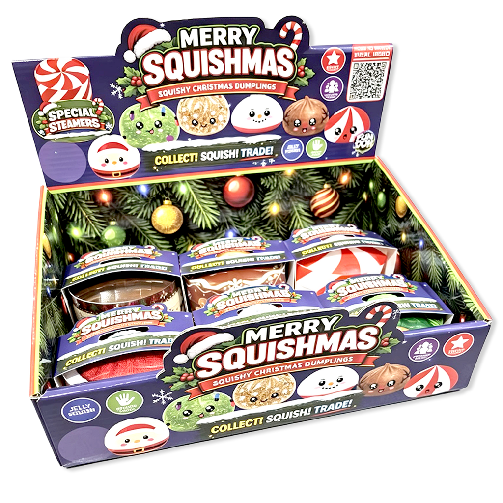 Fun Doh Christmas Dumpling Squishy Toy 12pc Holiday Display
