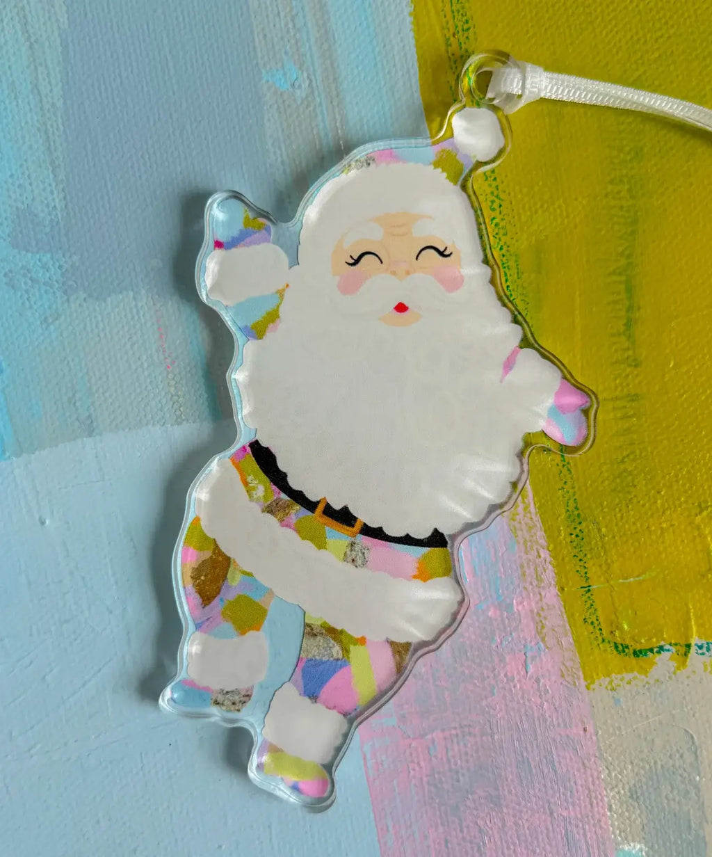 Holiday Party Santa Acrylic Ornament