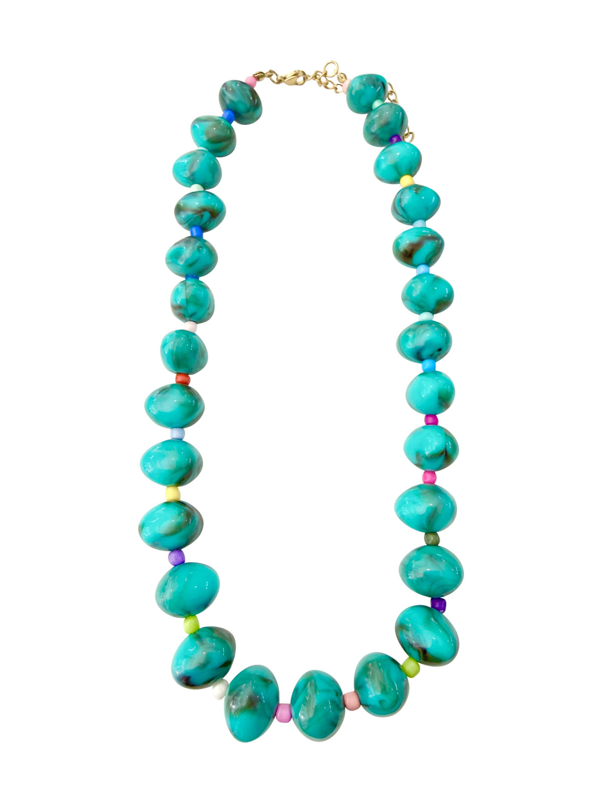 Darby Beaded Necklace - Turq