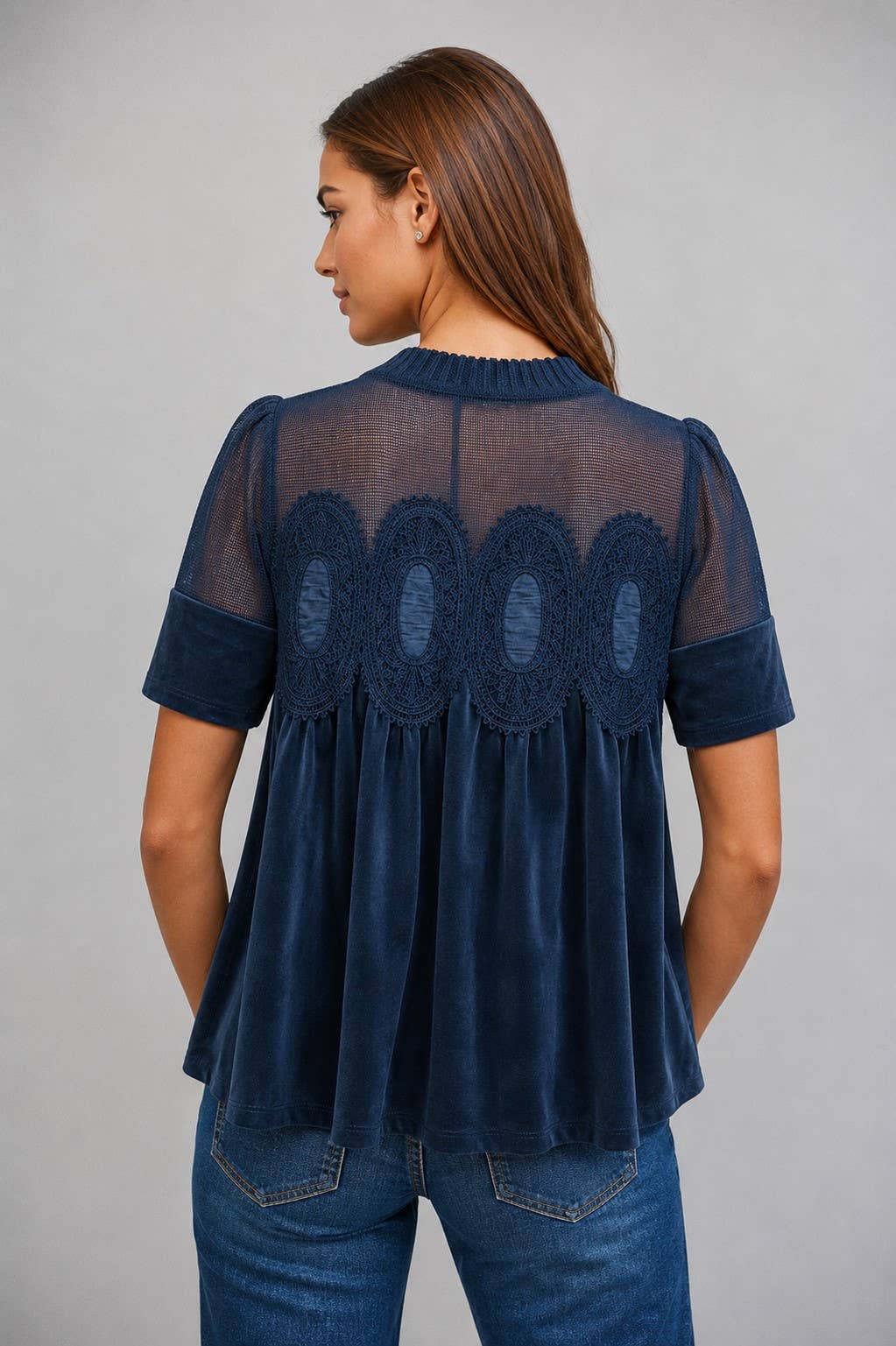 Andrew Suede Mesh Top