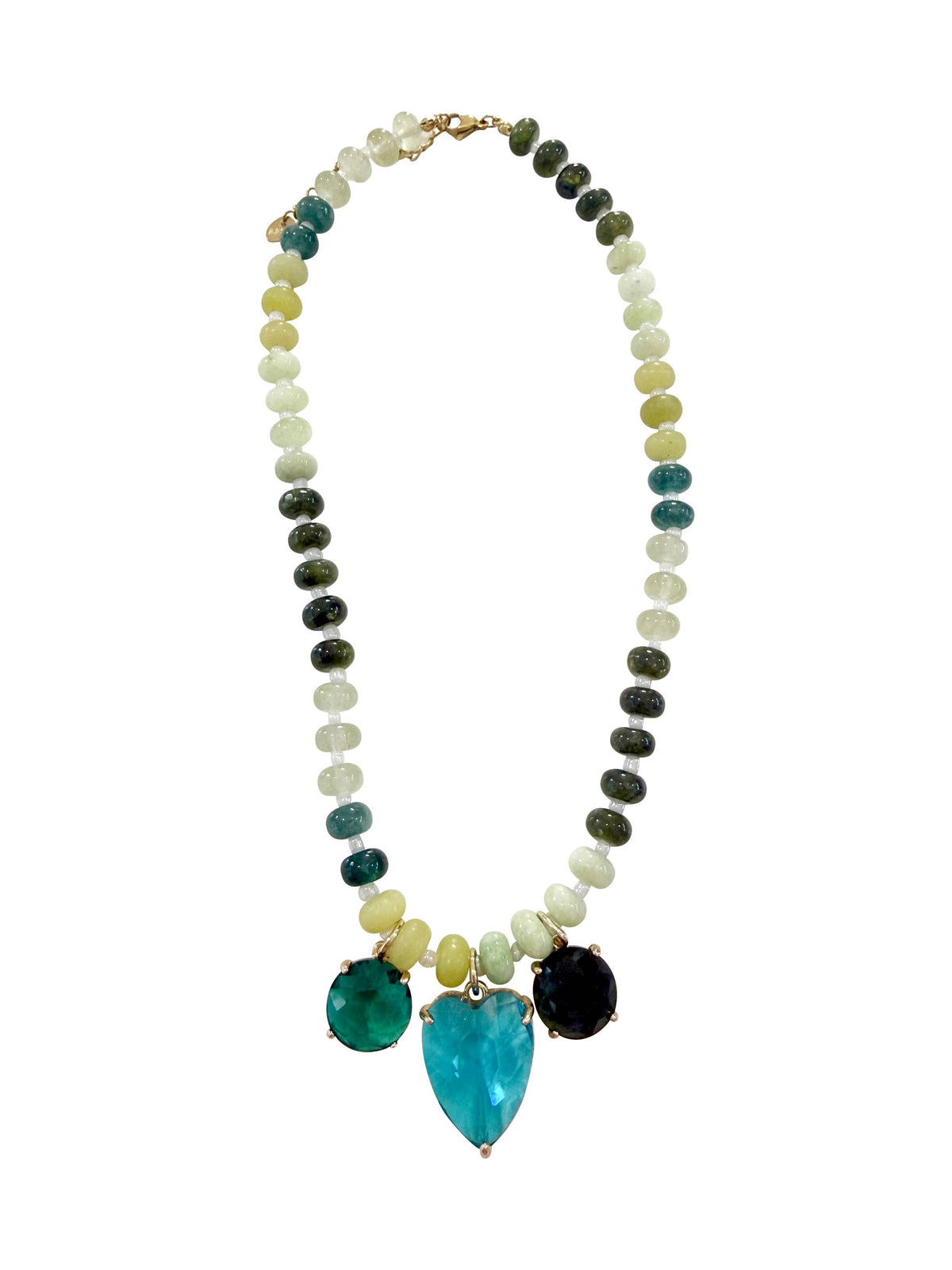 Simon Beaded CZ Necklace - Green