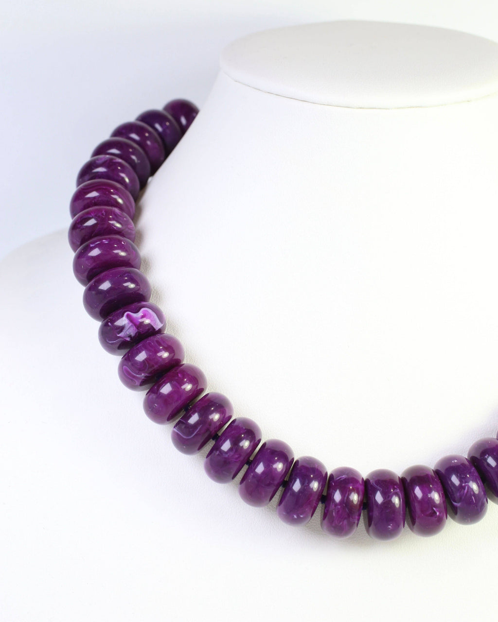 Pipestone Marble Beaded Necklace Purple