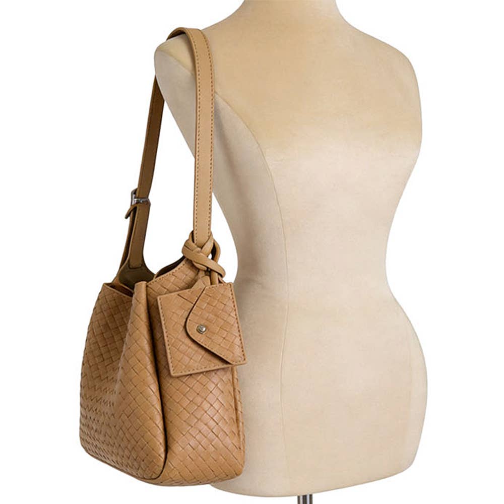 Gemini Woven Textured Shoulder Bag