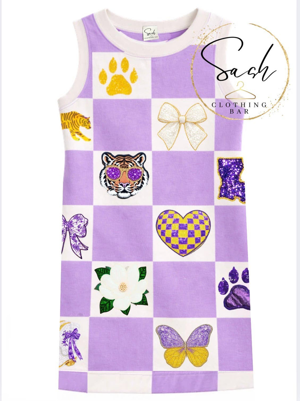 Purple Tiger Sequin Tank Dress 