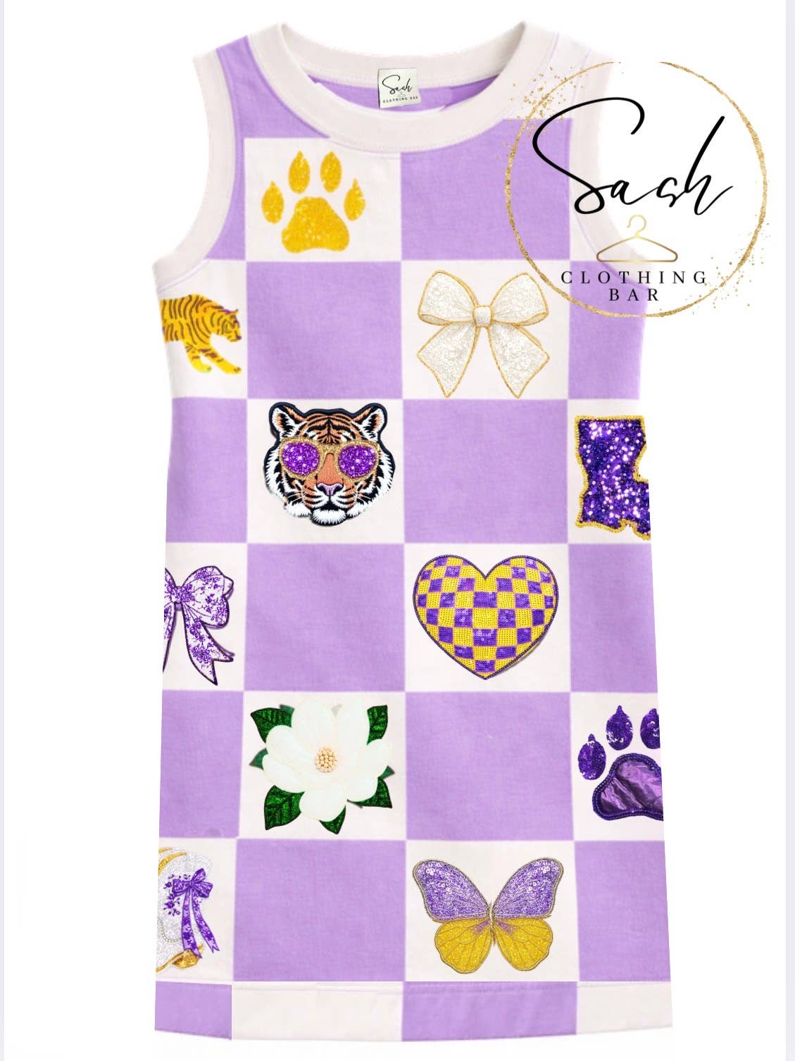 Purple Tiger Sequin Tank Dress 