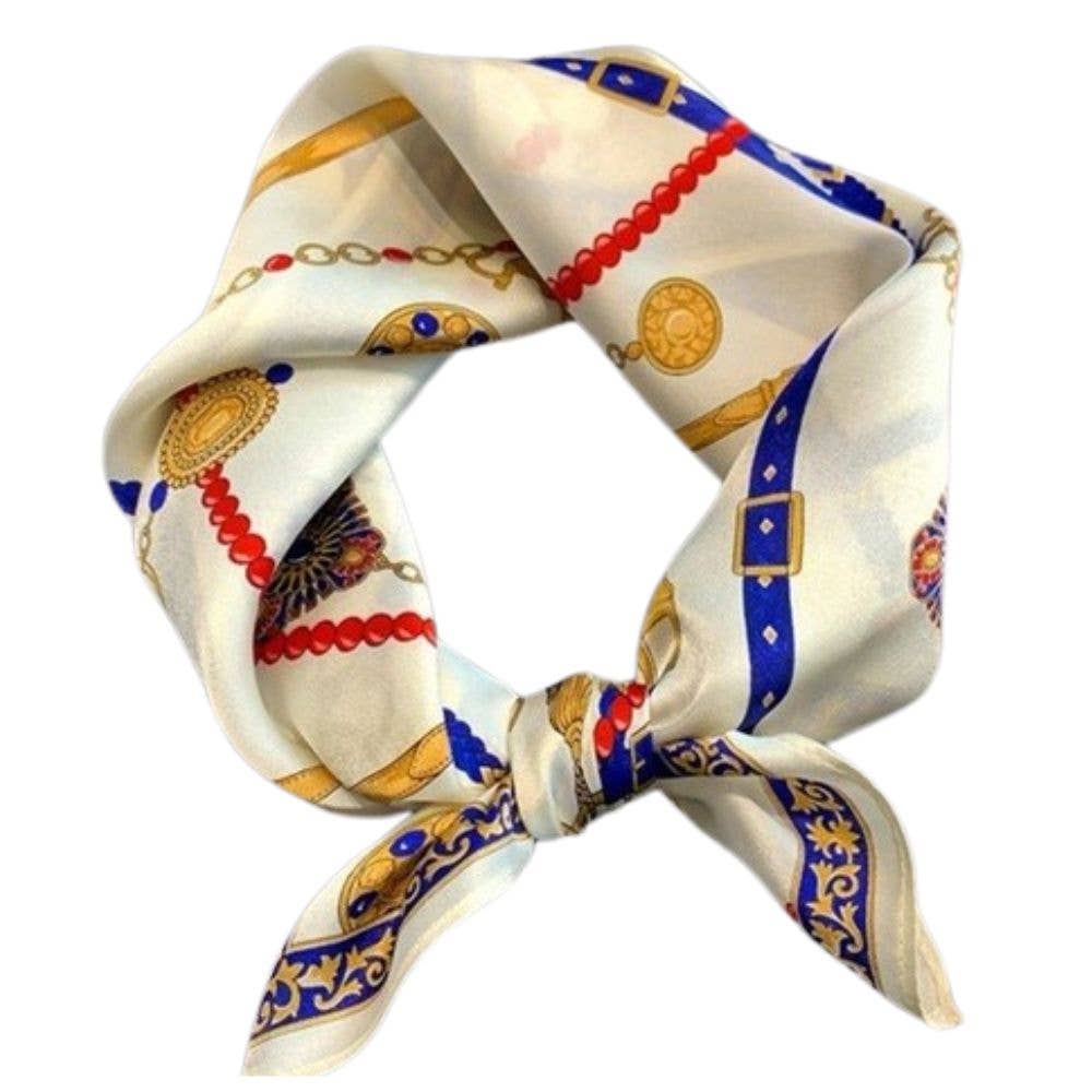 831 Stella Chain Print Silk Square Scarf