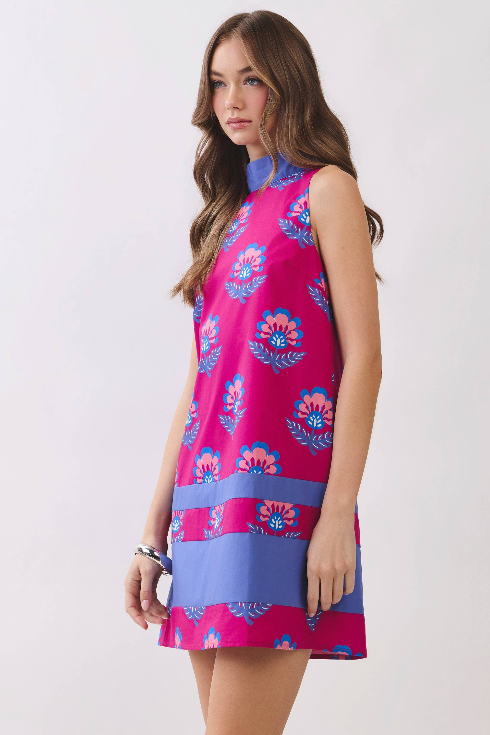 Mica Floral Print Bow Back Mini Dress