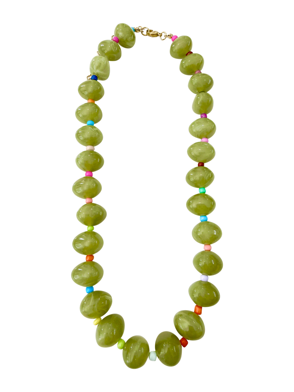 Darby Beaded Necklace - Chartreuse