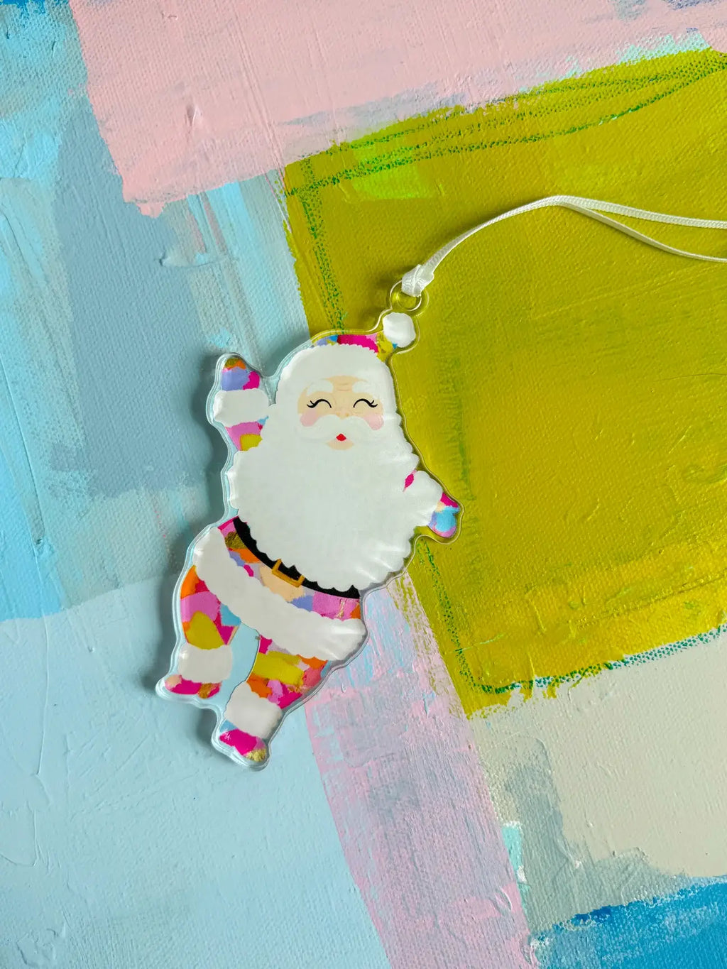 Merry & Bright  Santa Acrylic Ornament