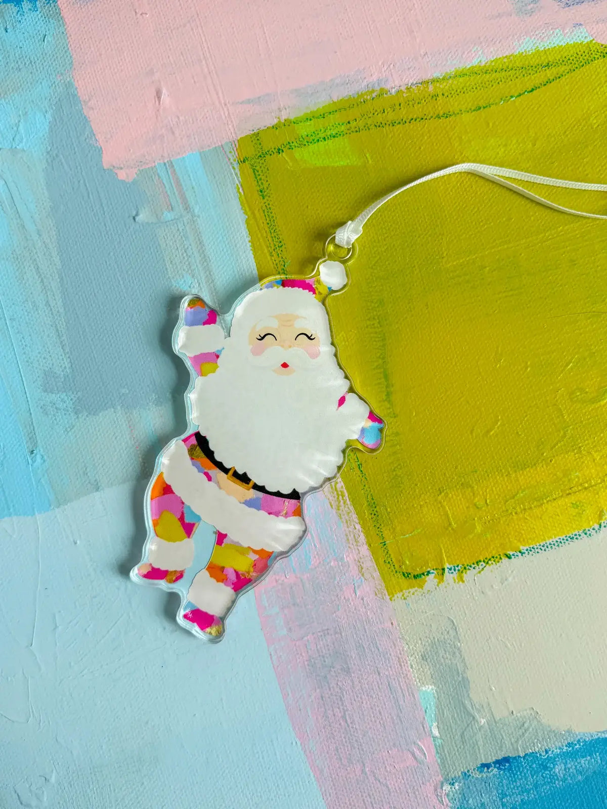 Merry & Bright  Santa Acrylic Ornament