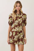 Ollie Floral Print Collared Button Down Dress