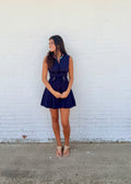 Navy Notion Belted Dress