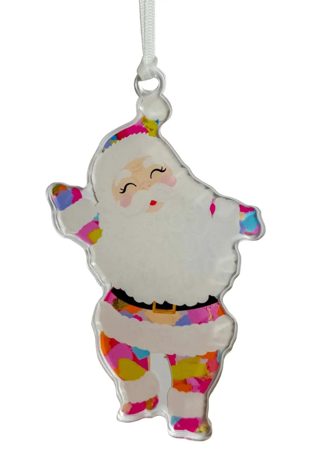 Merry & Bright  Santa Acrylic Ornament