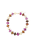 Tonya Chunky Beaded Necklace- Purple/Tortoise Mix