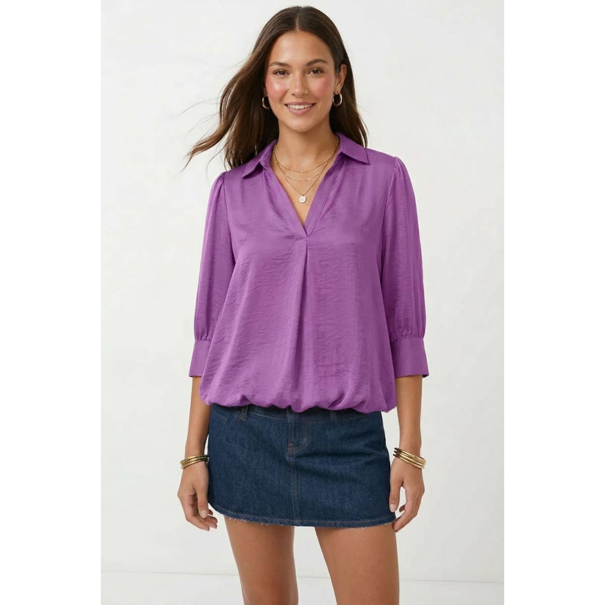 Midnight Muse Bubble Hem Top