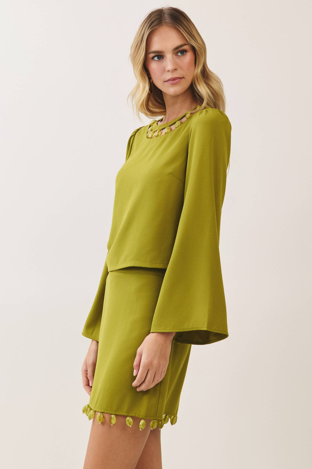Tina Beaded Bell Sleeve Top