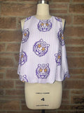 Whit Tiger Bubble Hem Top