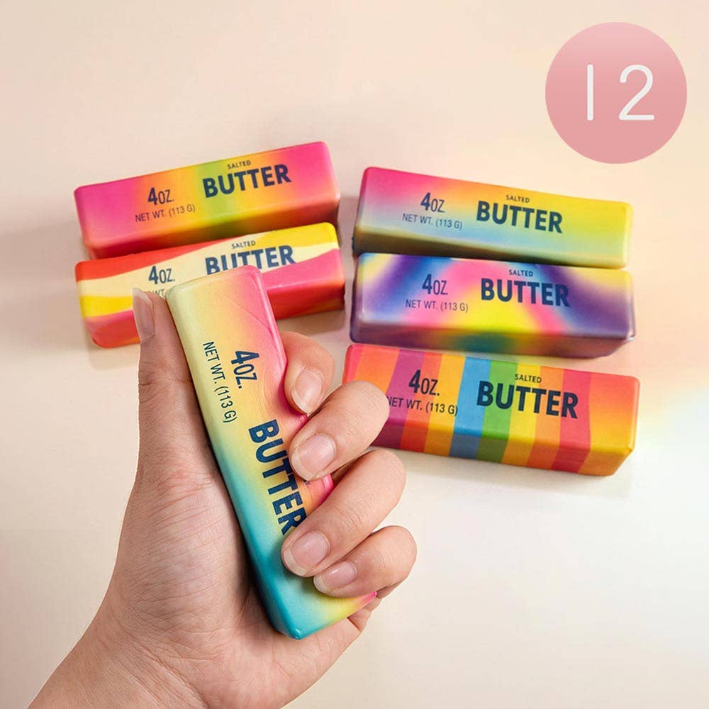 Rainbow Butter Bar Squeeze Squishy Stress Relief Toy