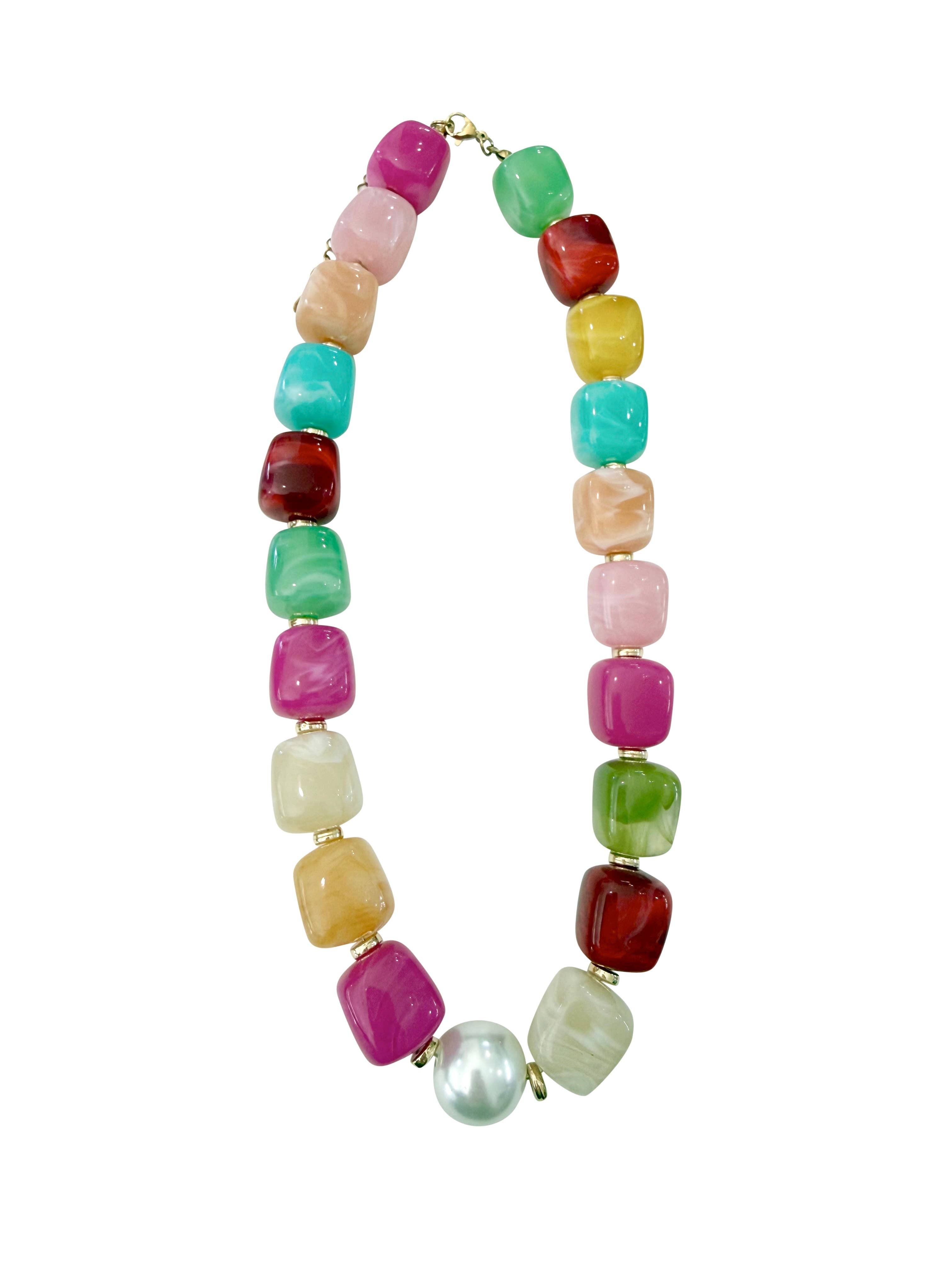 Paula Chunky Beaded Pearl Necklace