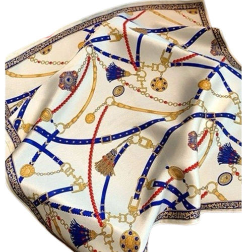 831 Stella Chain Print Silk Square Scarf