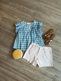 Madelyn Printed Blue Top