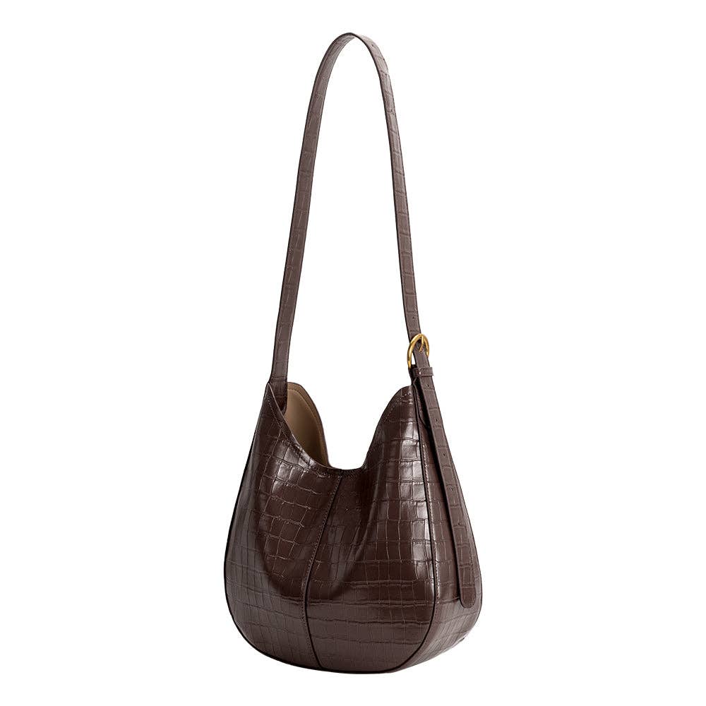 Stefanie Chocolate Recycled Vegan Leather Shoulder Bag