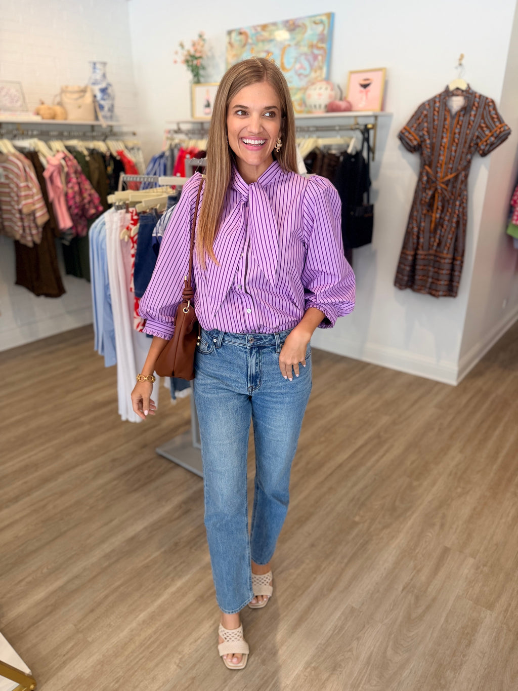 Paula Stripe Tie Top