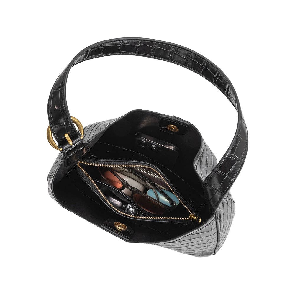 Stefanie Chocolate Recycled Vegan Leather Shoulder Bag