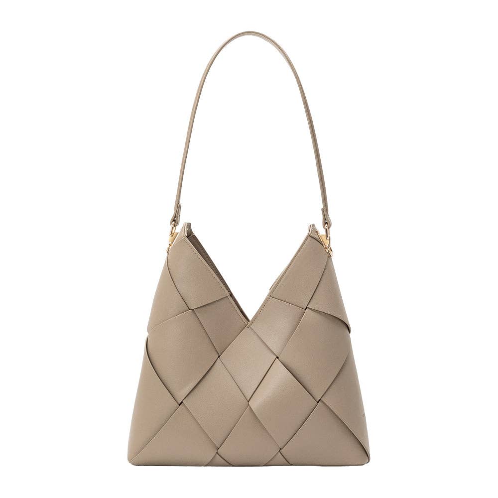 Phaedra Taupe Recycled Vegan Leather Shoulder