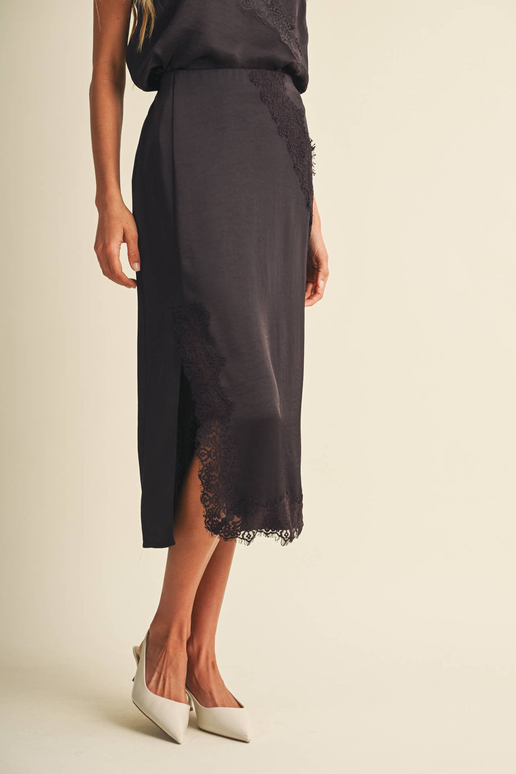 Constance Lace Slit Skirt