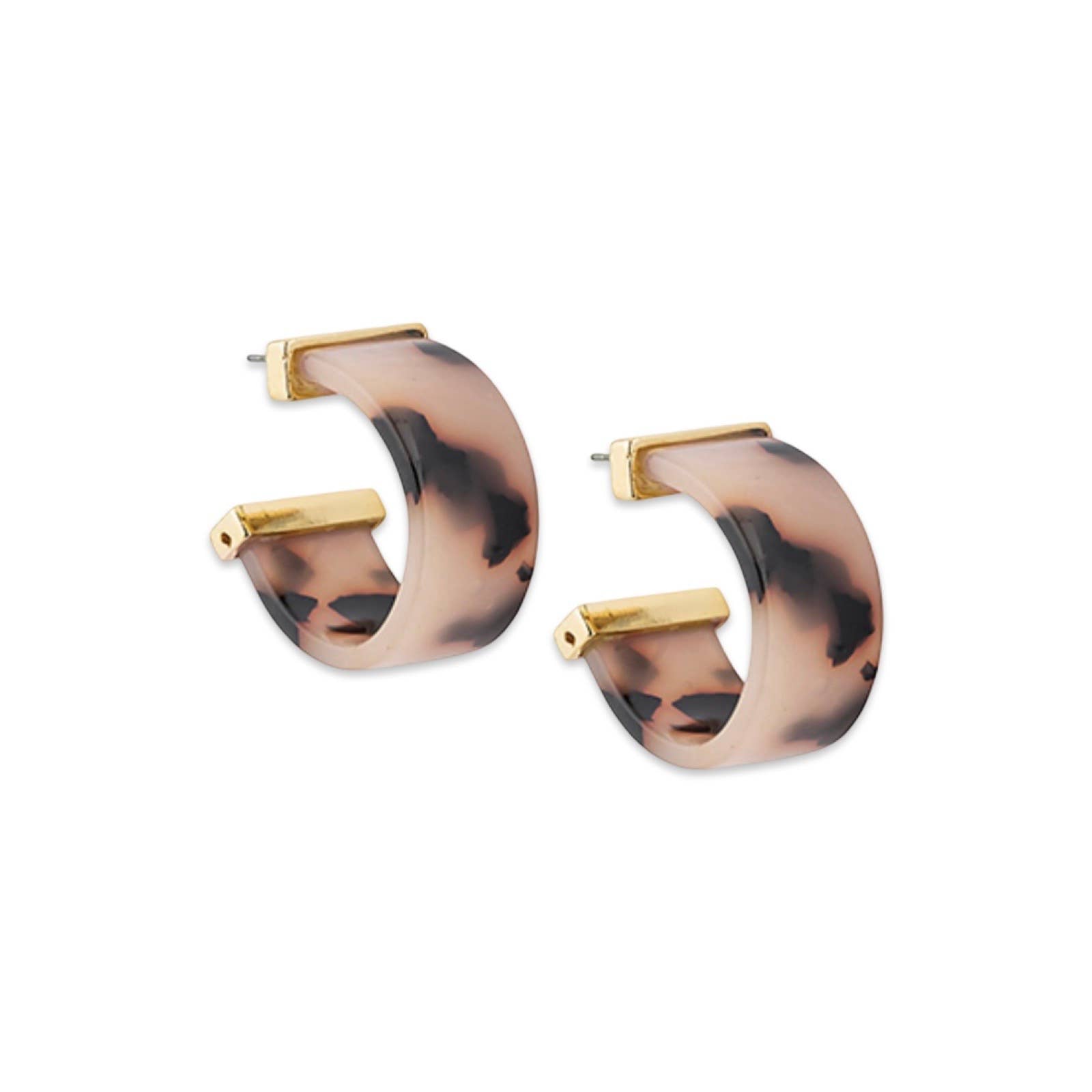 Chunky Petite Light Tortoiseshell Hoop Earring