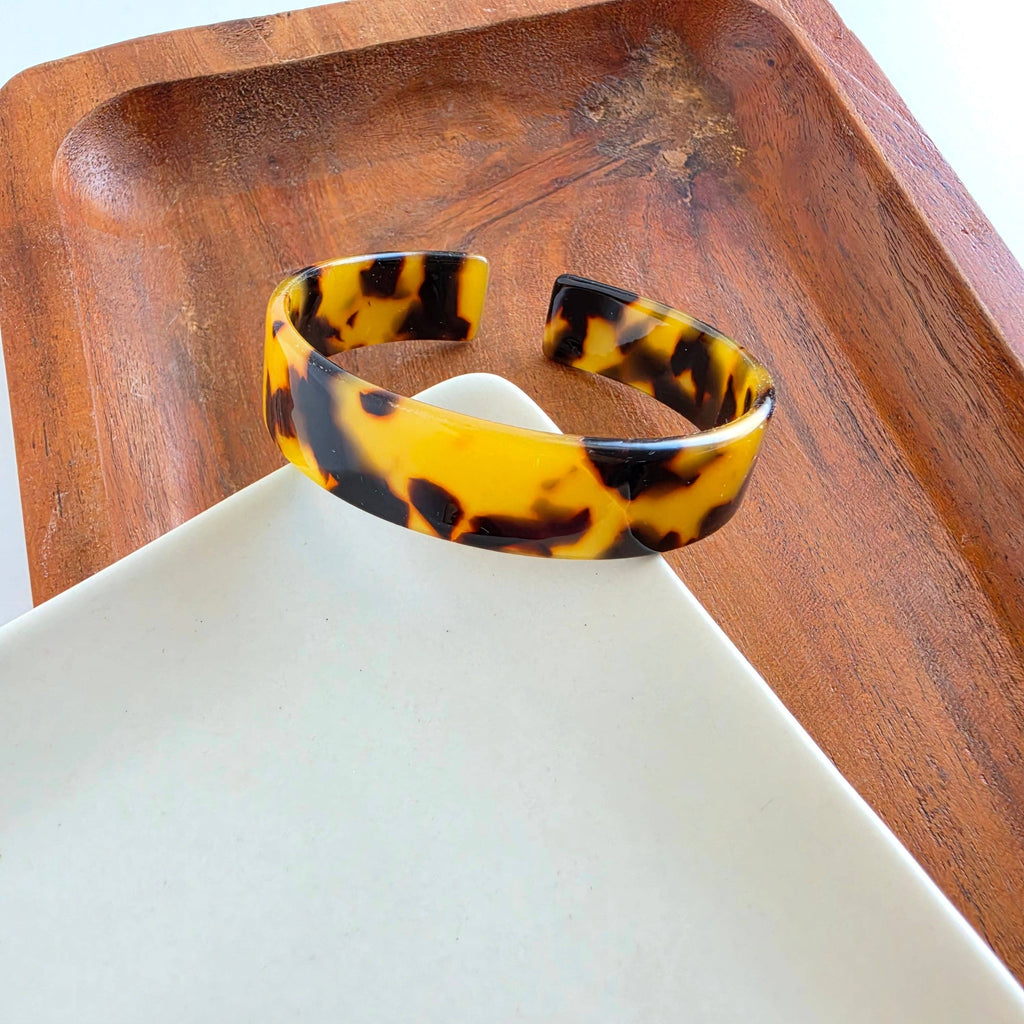 Brynn Bracelet - Tortoise Standard Acrylic Cuff