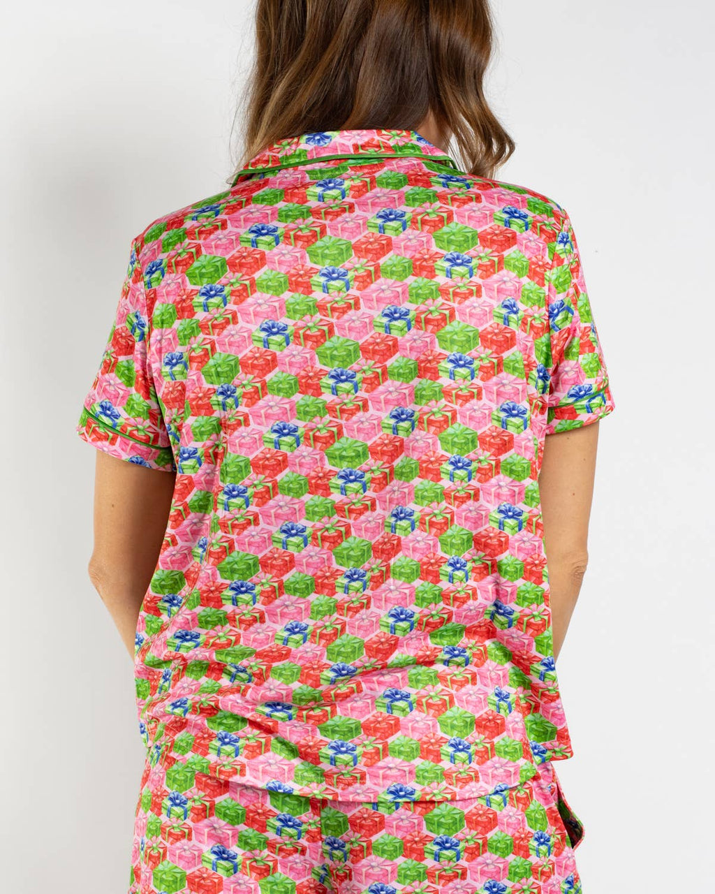Under the Tree Short Sleeve Button Up Sleep Shirt